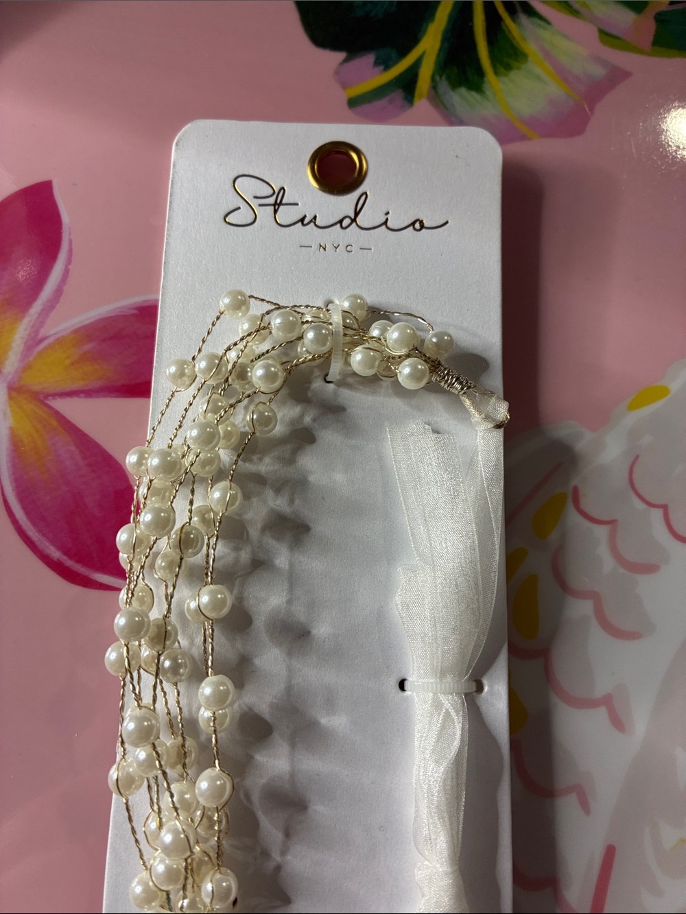 Multi-Strand Pearl Hair Accessory - Ivory - Picture 2 of 9
